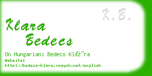 klara bedecs business card